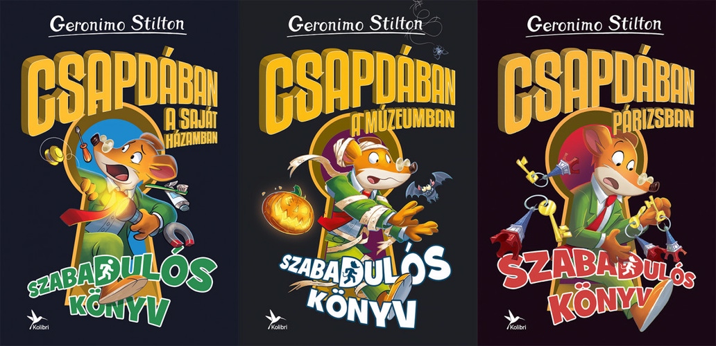 Geronimo Stilton Szabadulós könyv című könyvsorozatának borítóképe
